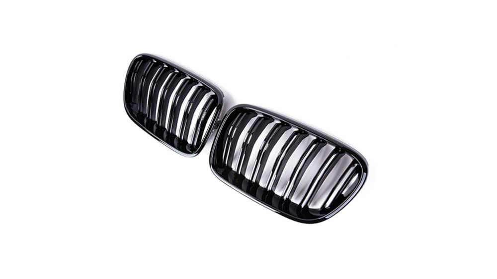 Set 2 grile duble, negru lucios, M Design pt BMW X3 F25 Nonfacelift