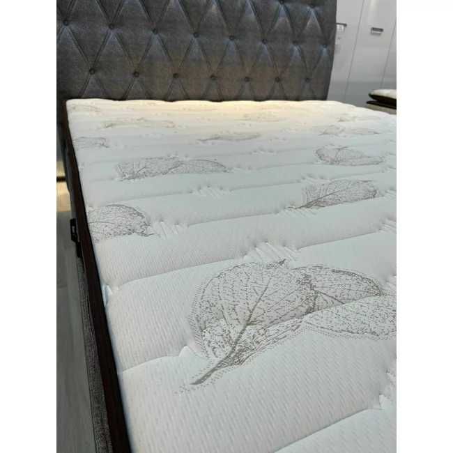 Set Pat + Saltea Comfort, somieră rabatabilă, 160x200 cm, Gri