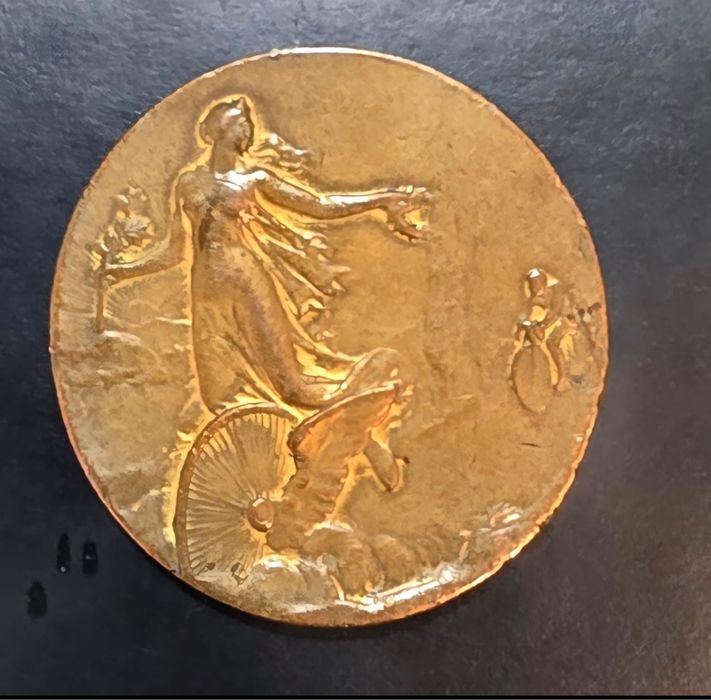 Medalie / Plachetă rară Ciclism 1911 - Locul 1 "Campionul României" - Perioada Carol I