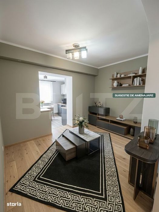 Apartament 2 camere, decomandat, 61,5 mp, cartier Burdujeni