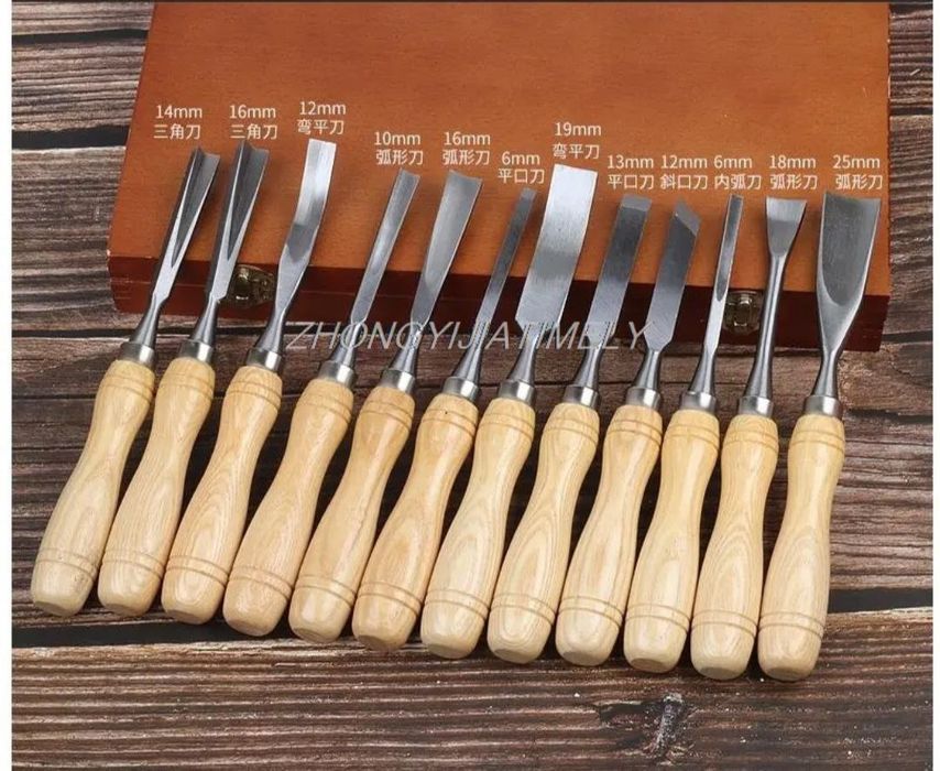Набор стамесок R'DEER RM-112 для резьбы по дереву, 12 шт.