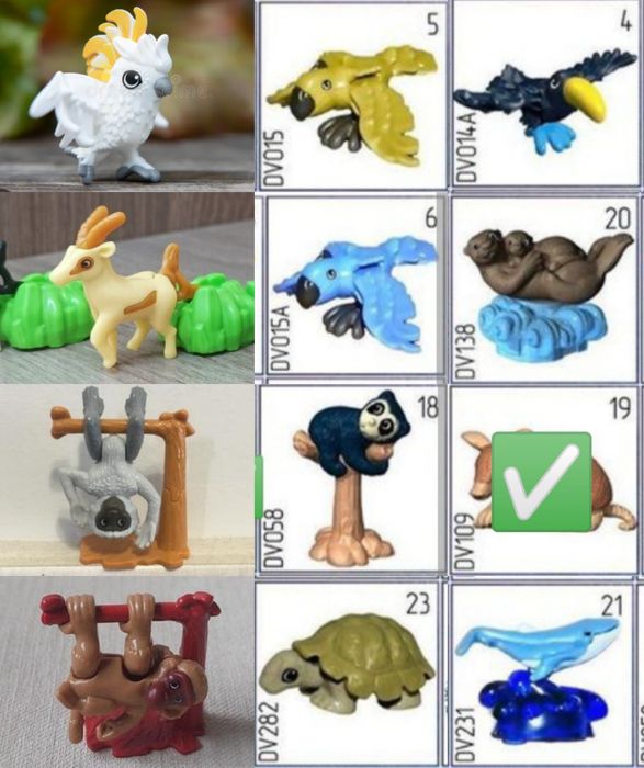 Фигурки Kinder без вкладышей разные