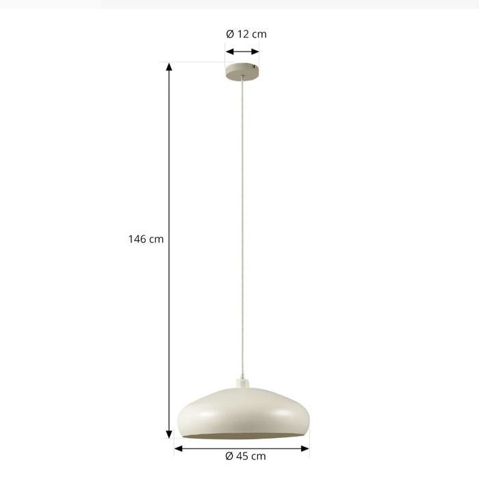 Lampa Lindby suspendată Elover, bej, Ø 45 cm, metal