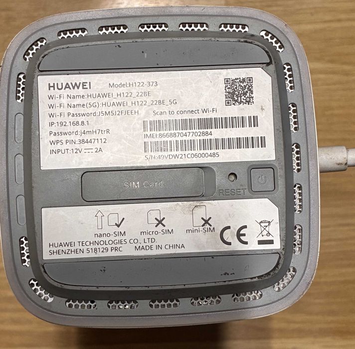 Router Huawei 5G, H122-373 WIFI+3 LAN