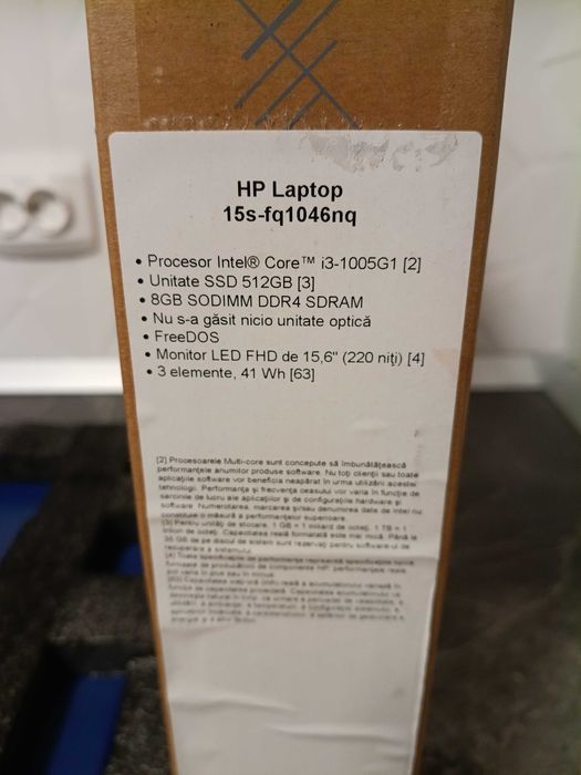 Laptop HP I3-1005G1, 8Gb DDR4, 512Gb M.2 NVMe