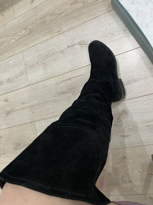 Замшевые ботфорты