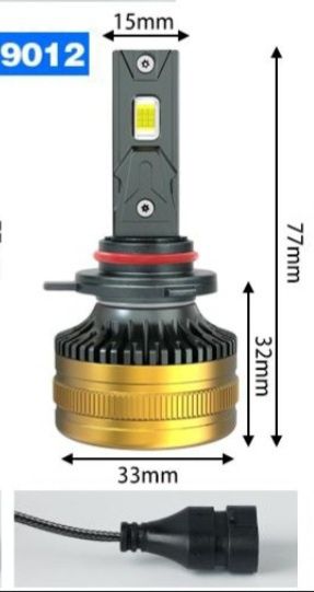 Becuri LED Hir2 9012  Canbus 12V-24V 60000LM set 2buc