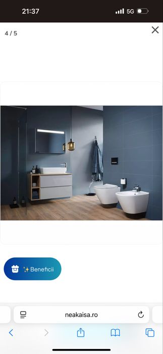 Lavoar pe blat Cersanit City alb lucios 50 cm nou-nout