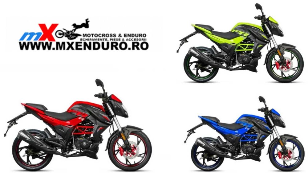 Motociclu Barton FR50cc, culoare verde/albastru/rosu