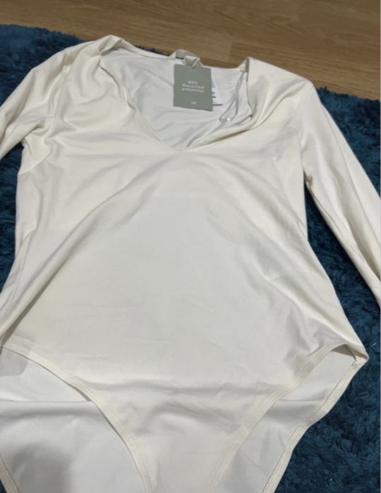 Bluza/ Maleta tip body alba, H&M
