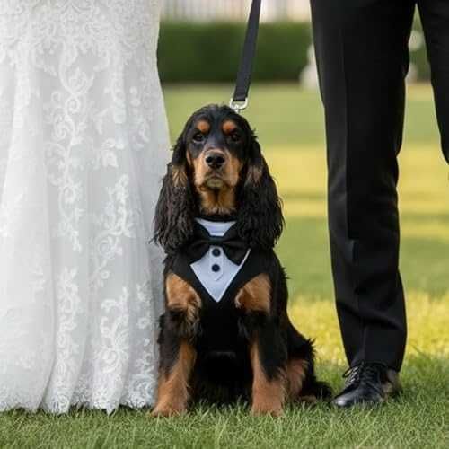 Нов Подплатен регулируем нагръдник смокинг с повод за малки кучета М размер