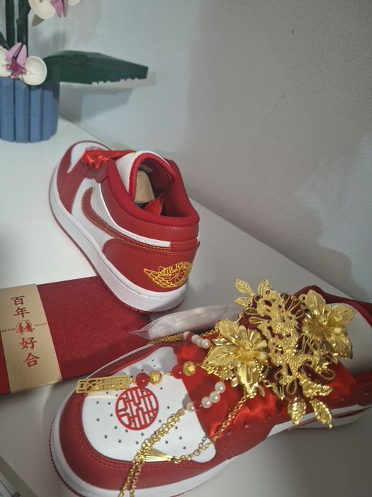 Jordan 1 Low Se Collection Wedding Edition ,piele  luxury marime 37