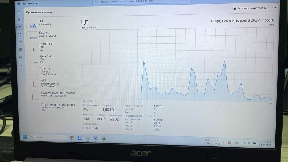 Aser Aspire 3 Intel Core i5-8265U/12GB/128GB/1TB/2GB