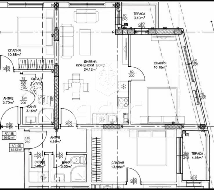 Двустаен апартамент в кв. Малинова Долина