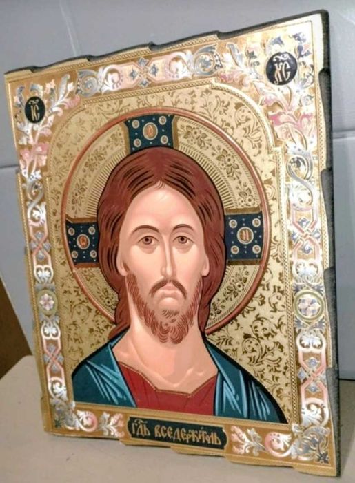 Icoană veche sfințită Sfântul Pantelimon cromolitografie piesă rară