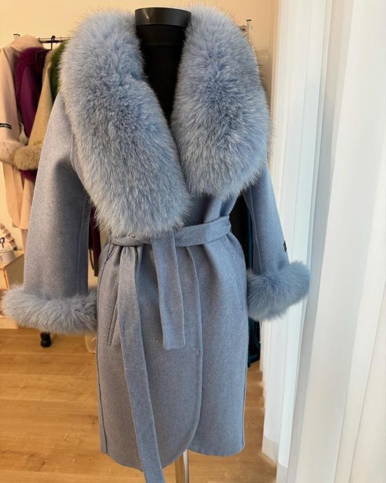 Palton Alpaca cu vulpe