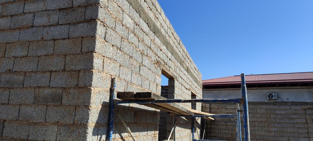 Шлакаблок терамиз стяшка фундамент ишларини киламиз