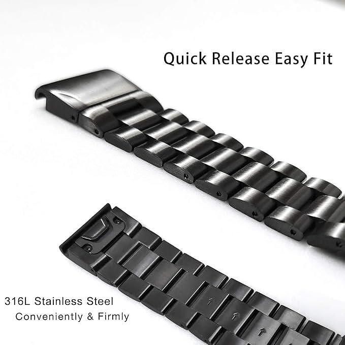 Метална Стоманена Верижка за Garmin fenix 8 | 7X | 6X | 5x pro Solar s