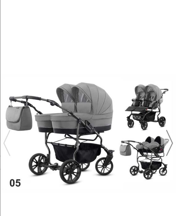 Carucior gemeni Mikado Twin 3 în 1 T-08