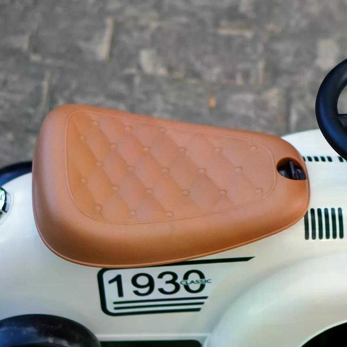 Premergator fara pedale, Kinderauto Retro Baby Car cu roti moi white