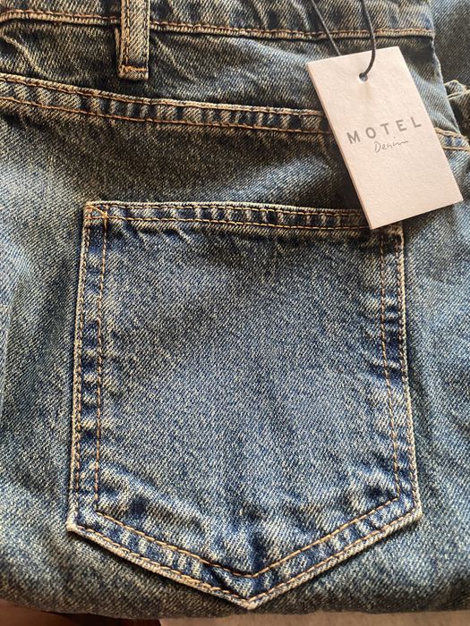 Roomy extra wide low rise jeans -brown blue acid