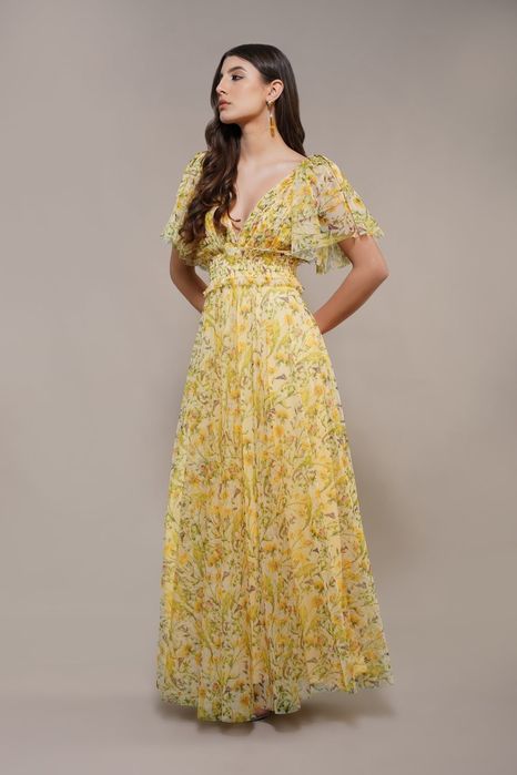 Rochie galbena nunta botez