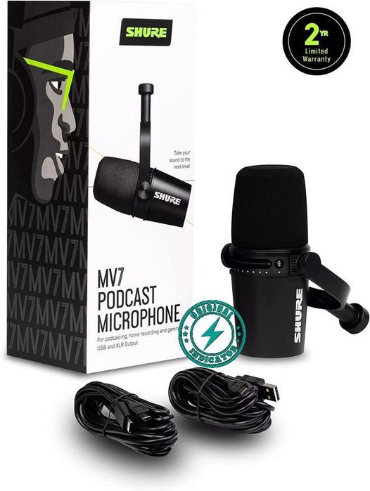 New!!! SHURE MV7 XLR - Микрофон для подкастов и интервью, профессиона