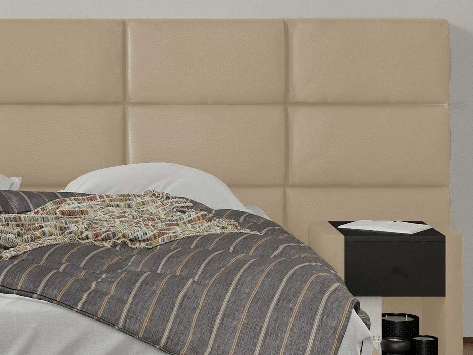 Pat tapitat Cico rabatabil 287 x 114 C2 din piele/stofa Crem Nube 4