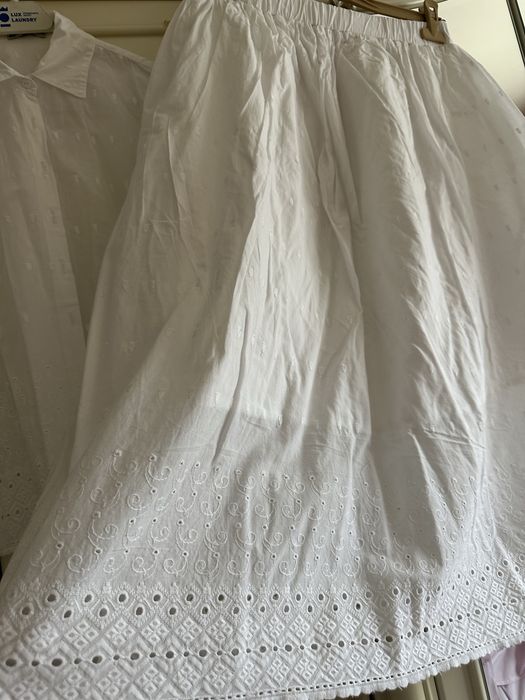 женская двойка белого цвета материал батис хб