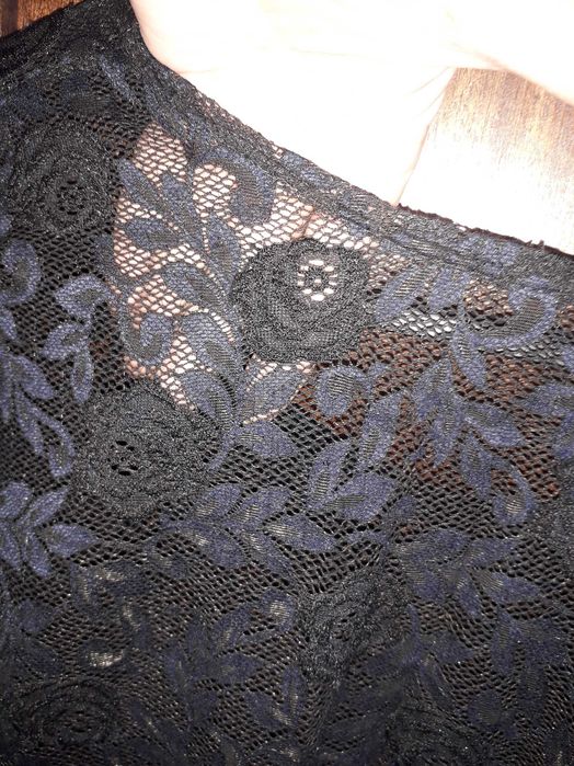 Дамско дантелено боди дълъг ръкав S-M, еластично