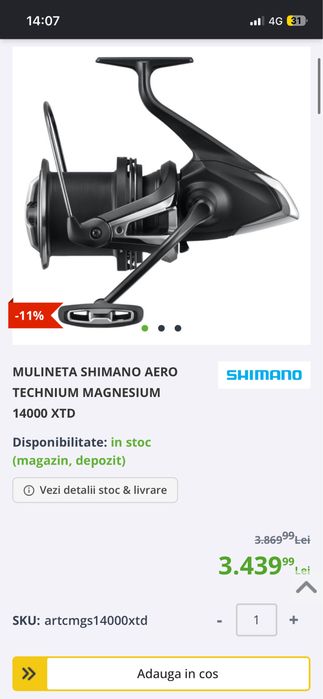 Mulinete Shimano Aero Technium Magnesium 14000 XTD