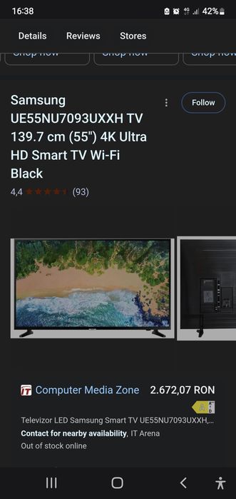 Tv smart samsung 55"139.7cm