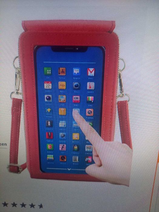 Чанта тип портмоне със сензорен екран с каишка през рамо