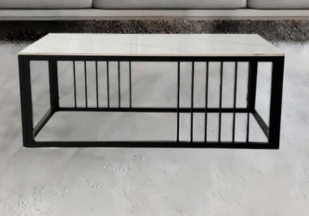 Masuta cafea IVY HM-10, dreptunghiulara, alb + negru, 120 x 60 x 45 cm, 1C