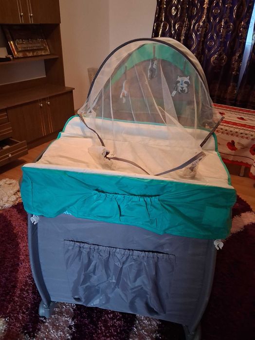 Patut de copii 2 nivele pliabil