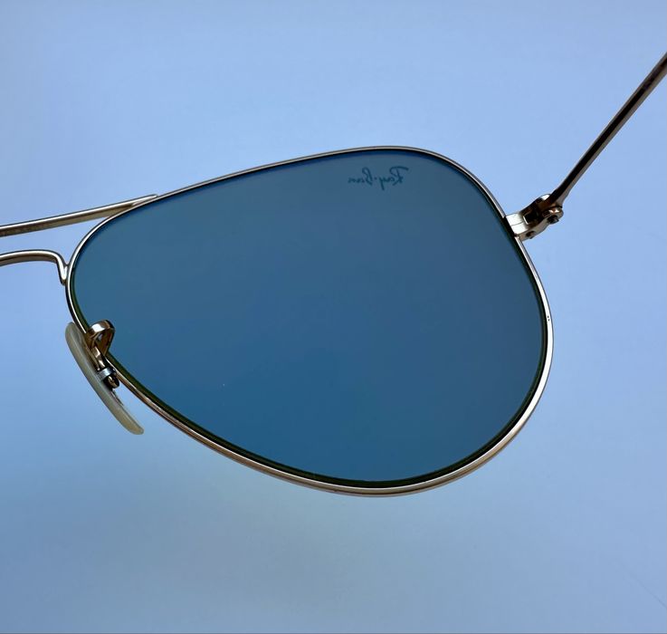 Ray Ban RB3025 Aviator Large Metal 58мм Green Mirror /отлични