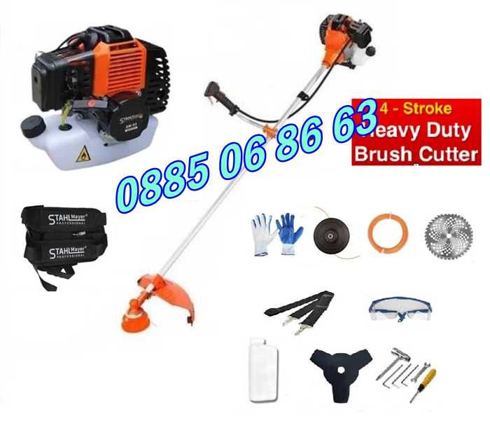 Четиритактов бензинов тример 74 куб., моторна косачка за трева + самар