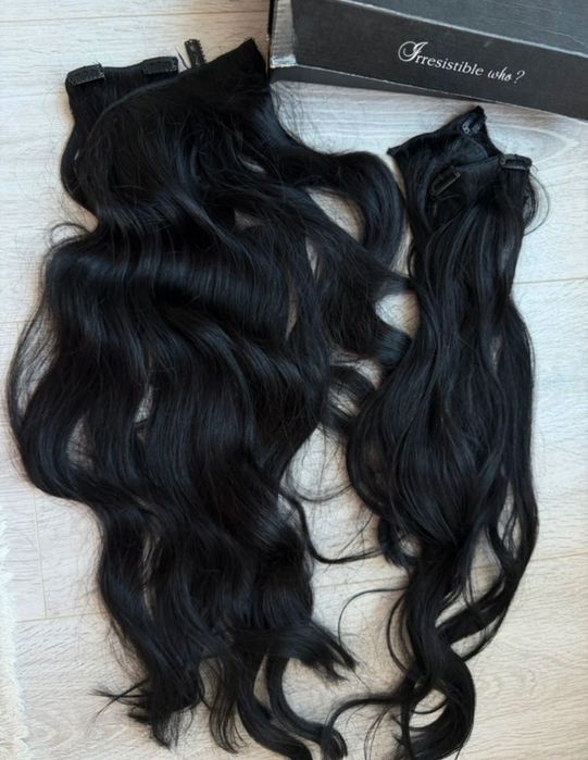 Extensii de păr natural – negre, lungi