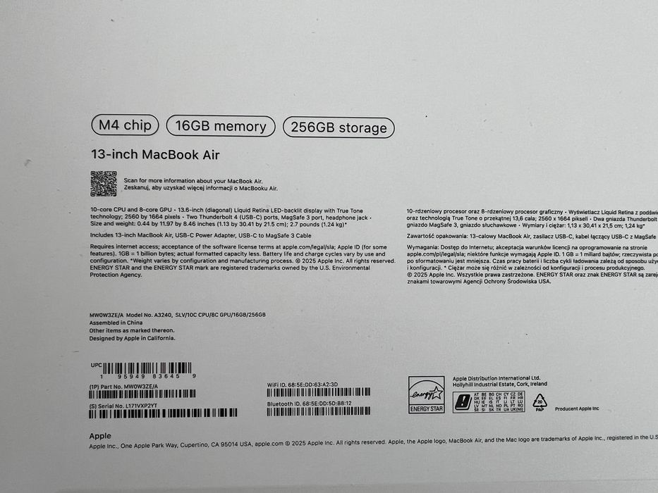 Macbook air M4 чип