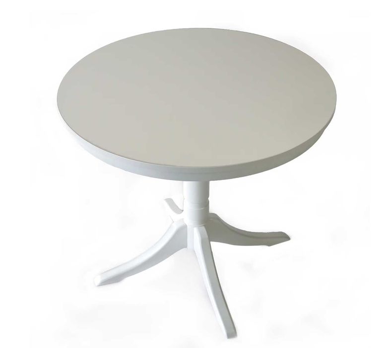 Masa alba blat rotund pentru Bucatarie 80 cm diametrul inaltime 78 cm