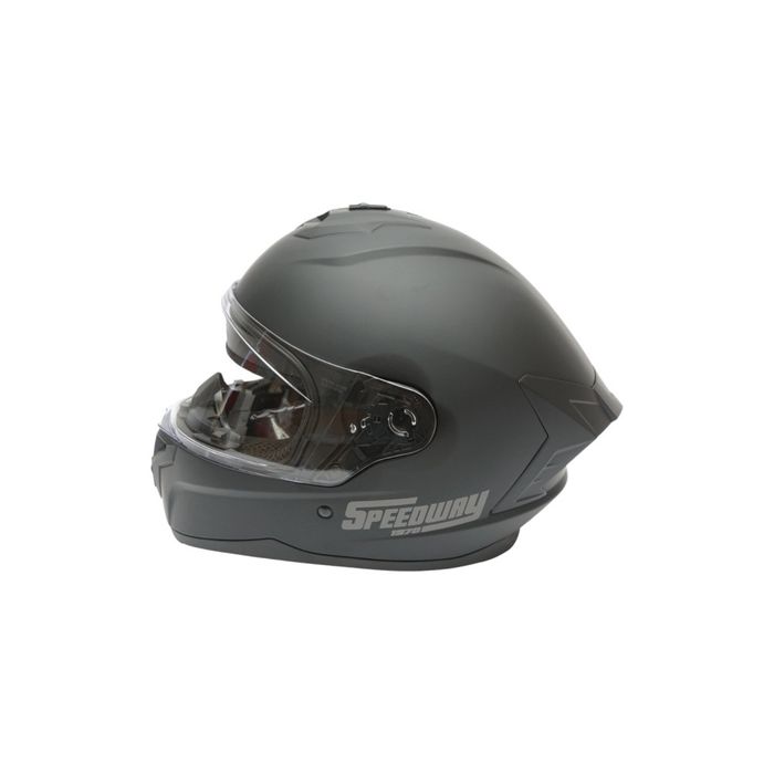 Casca Moto Integrala Grit Neagra cu Viziera Transparenta, Marimea L,