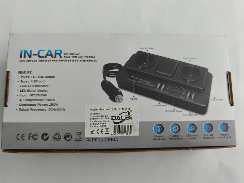 Invertor tensiune 12 V / 24 V 150 W