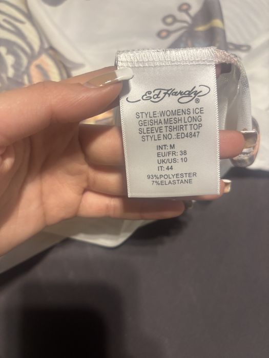 Ed hardy mesh блуза дълъг ръкав топ