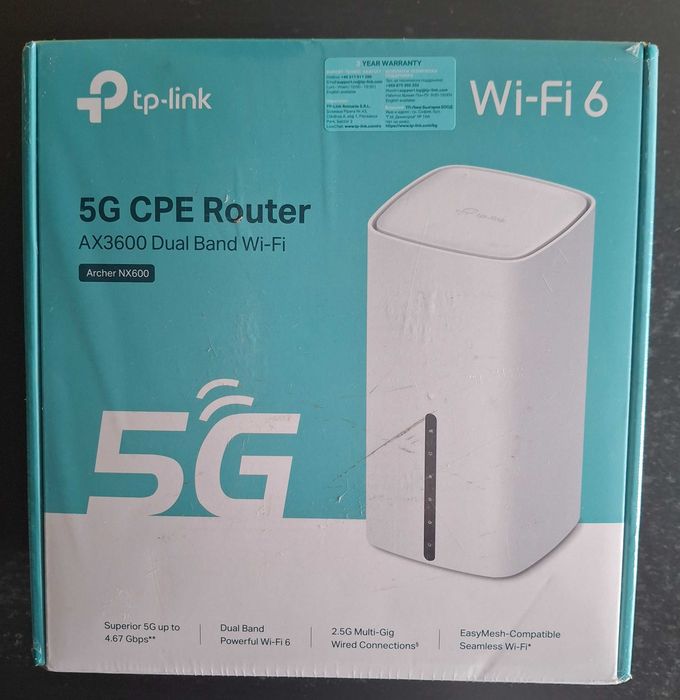Router TP-Link Archer NX600, 5G slot SIM, AX3600, dual-band, Wi-Fi 6