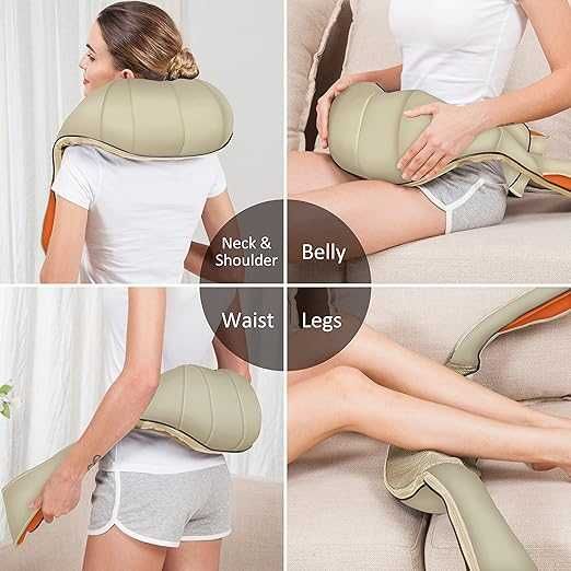 Безжичен масажор за врата Snailax SL632NCK Shiatsu с топлина, преносим