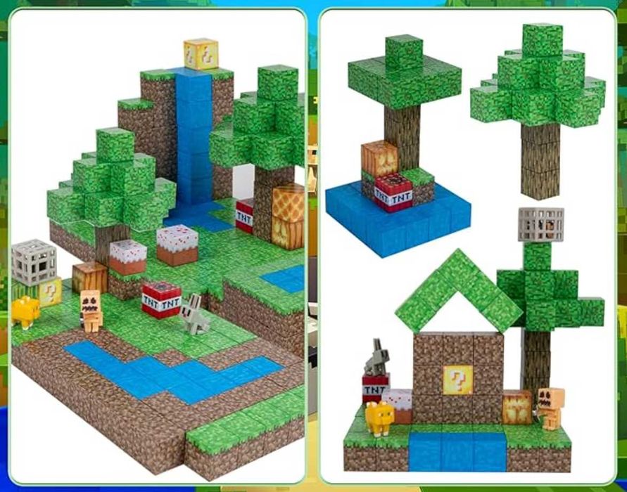 Ексклузивно | 228 ч. Майнкрафт Магнитни кубчета в 2 СПЕЦИАЛНИ КОМЛЕКТА