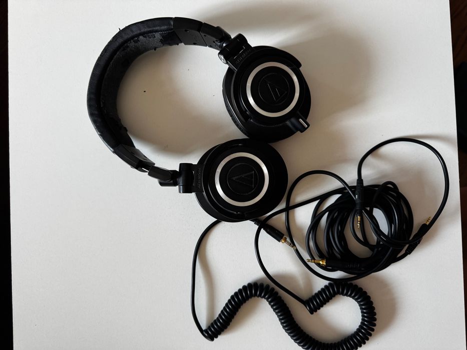 Слушалки Audio-Technica - ATH-M50X, черни + кабели