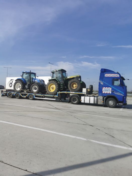Trailer transport utilaje grele, agabaritice combina,excavatoare, buldoexcavatoare etc