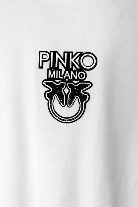 Бяла тениска Pinko Milano с лого