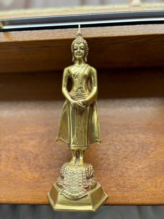 Superbă statuetă tailandeză cu Buddha Sukhothay/alamă/h=25cm.